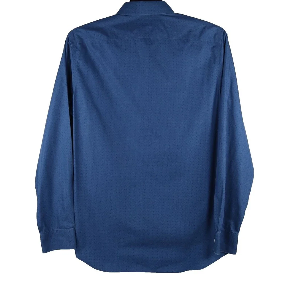 Banana Republic Grant Fit Shirt Long Sleeve Mens Sz Medium Navy Non-Iron Cotton